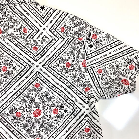 Eighty Eight Mens Sz XL Marijuana Cannabis Collared Shirt White Short Sleeve - Picture 6 of 10